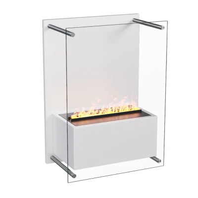 Yosemite Hvid Vanddamp Pejs - Væghængt Opti-myst pejs med stor front af glas Yosemite Hvid Vanddamp Pejs - Væghængt Opti-myst pejs med stor front af glas