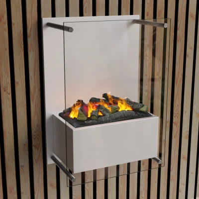 Yosemite Hvid Vanddamp Pejs - Væghængt Opti-myst pejs med stor front af glas Yosemite Hvid Vanddamp Pejs - Væghængt Opti-myst pejs med stor front af glas