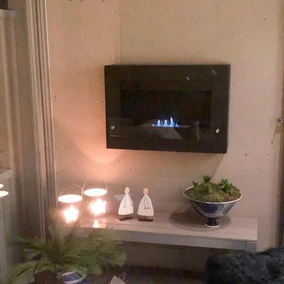 Elegant biopejs i sort med beskyttelsesglas Vaeghaengt biopejs i sort