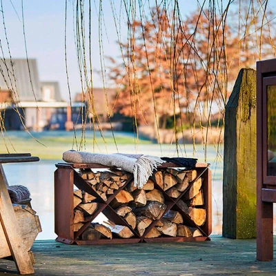 Corten stål brændeopbevaring BloXX Brændeopbevaringsmodul i corten stål BloXX