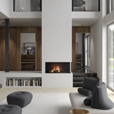 Faber MatriX Hybrid 1050/500 II gaspejs i sort med moderne design og hjørneinstallation