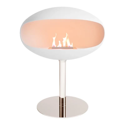Pedestal hvid + stål fod