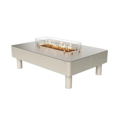 Fika Fire Coffee Table – udendørs sofabord med indbygget gaspejs i silk grey