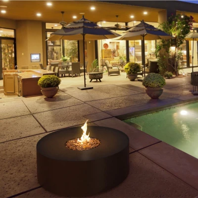 Planika Galio Fire Pit Black Automatisk udendørs gaspejs