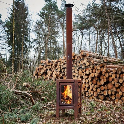 Havepejs i rustet stål Quaruba XXL rustet stål havepejs