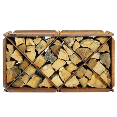 Corten stål brændeopbevaring BloXX Brændeopbevaringsmodul i corten stål BloXX