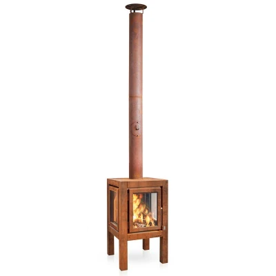 Havepejs i rustet stål Quaruba XL rustet stål havepejs