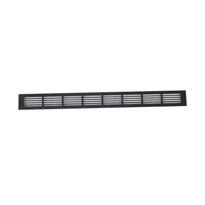Ventilationsrist Sort - 80x7,6 cm med et ventilationsareal 210 cm²
