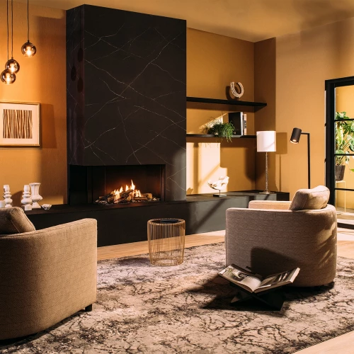 Faber MatriX Hybrid 800/500 II gaspejs med sort finish og hjørnedesign