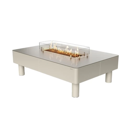Fika Fire Coffee Table med integreret gaspejs Fika Fire Coffee Table – udendørs sofabord med indbygget gaspejs i silk grey